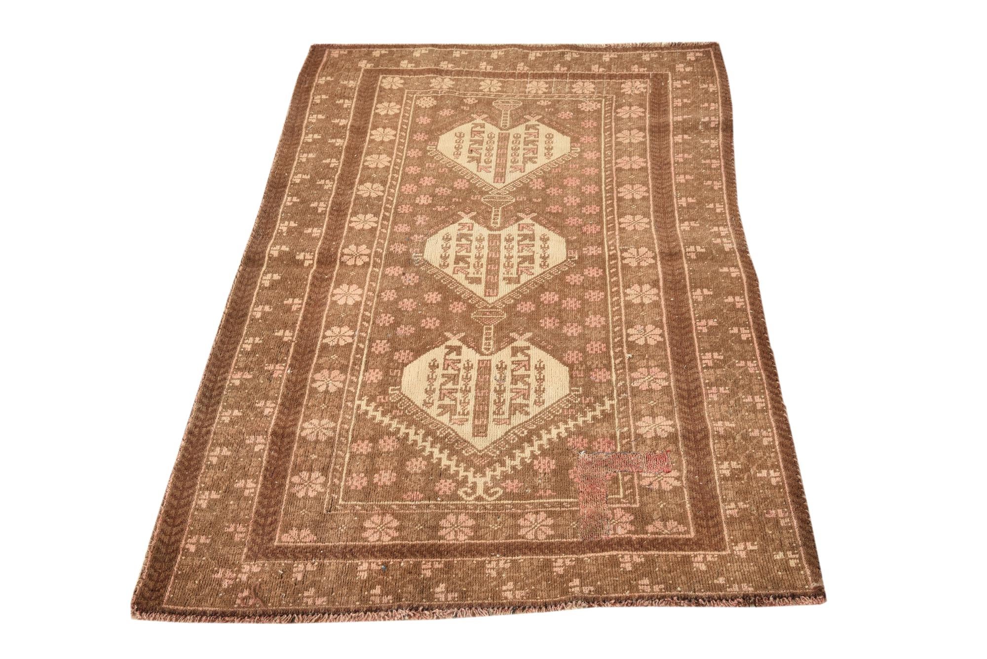 3' x 4' 6 Hand Knotted Ultra Vintage Persian Wool Rug