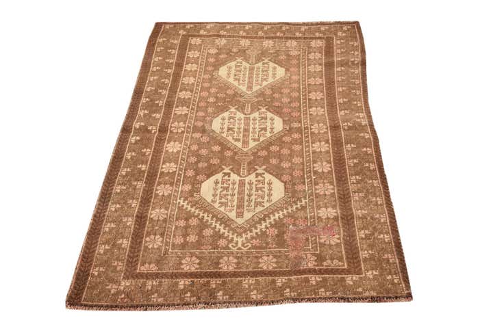 3' x 4' 6 Hand Knotted Ultra Vintage Persian Wool Rug