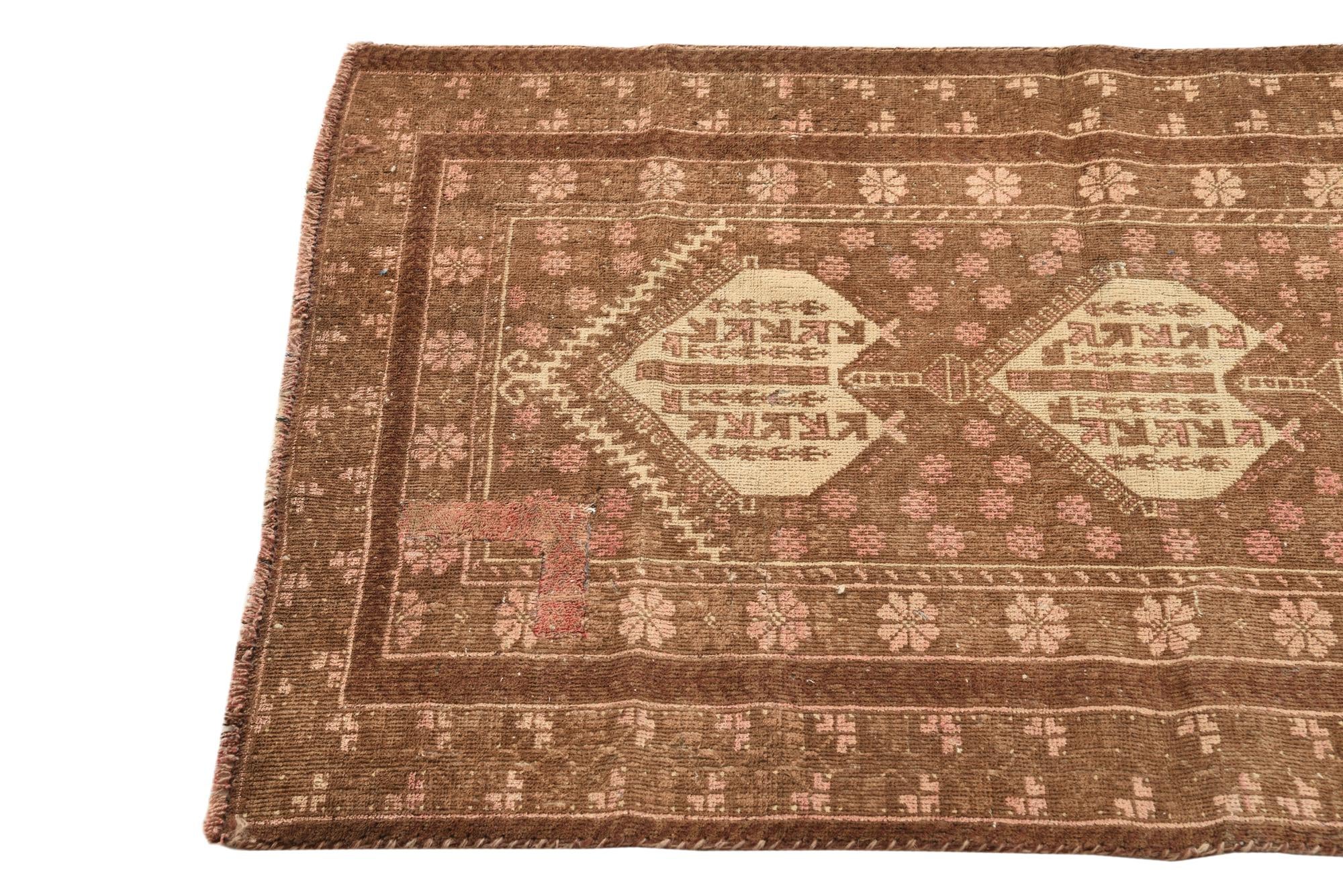 3' x 4' 6 Hand Knotted Ultra Vintage Persian Wool Rug