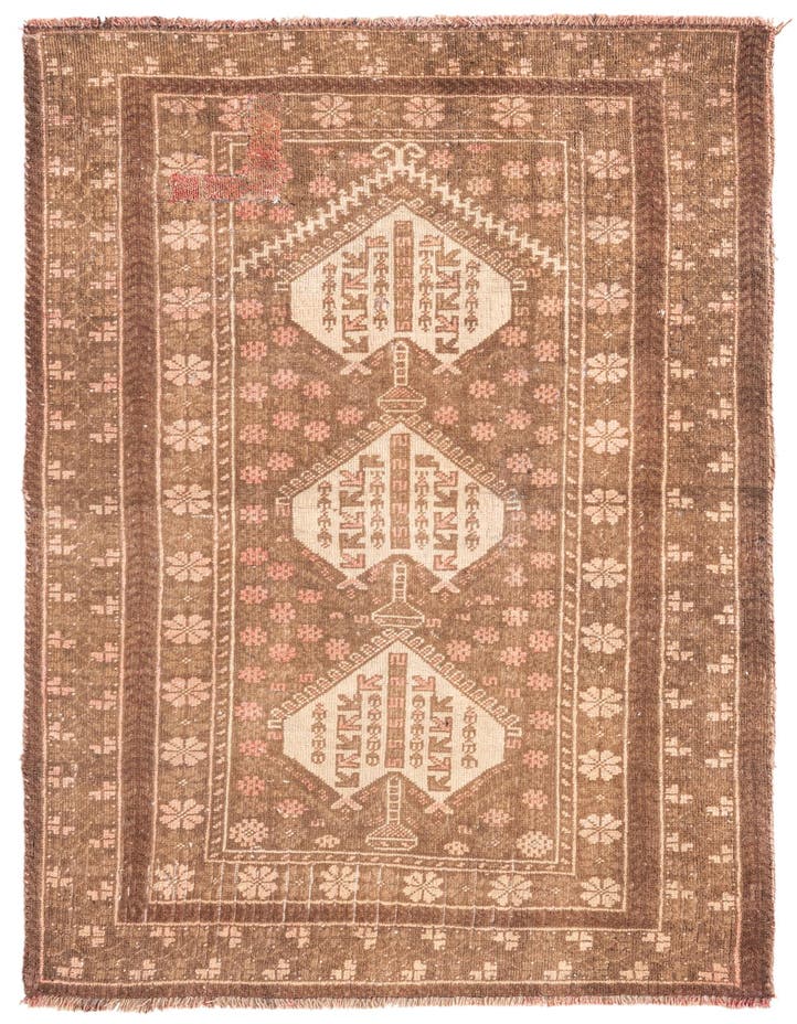  3' x 4' 6  Hand Knotted Ultra Vintage Persian W...