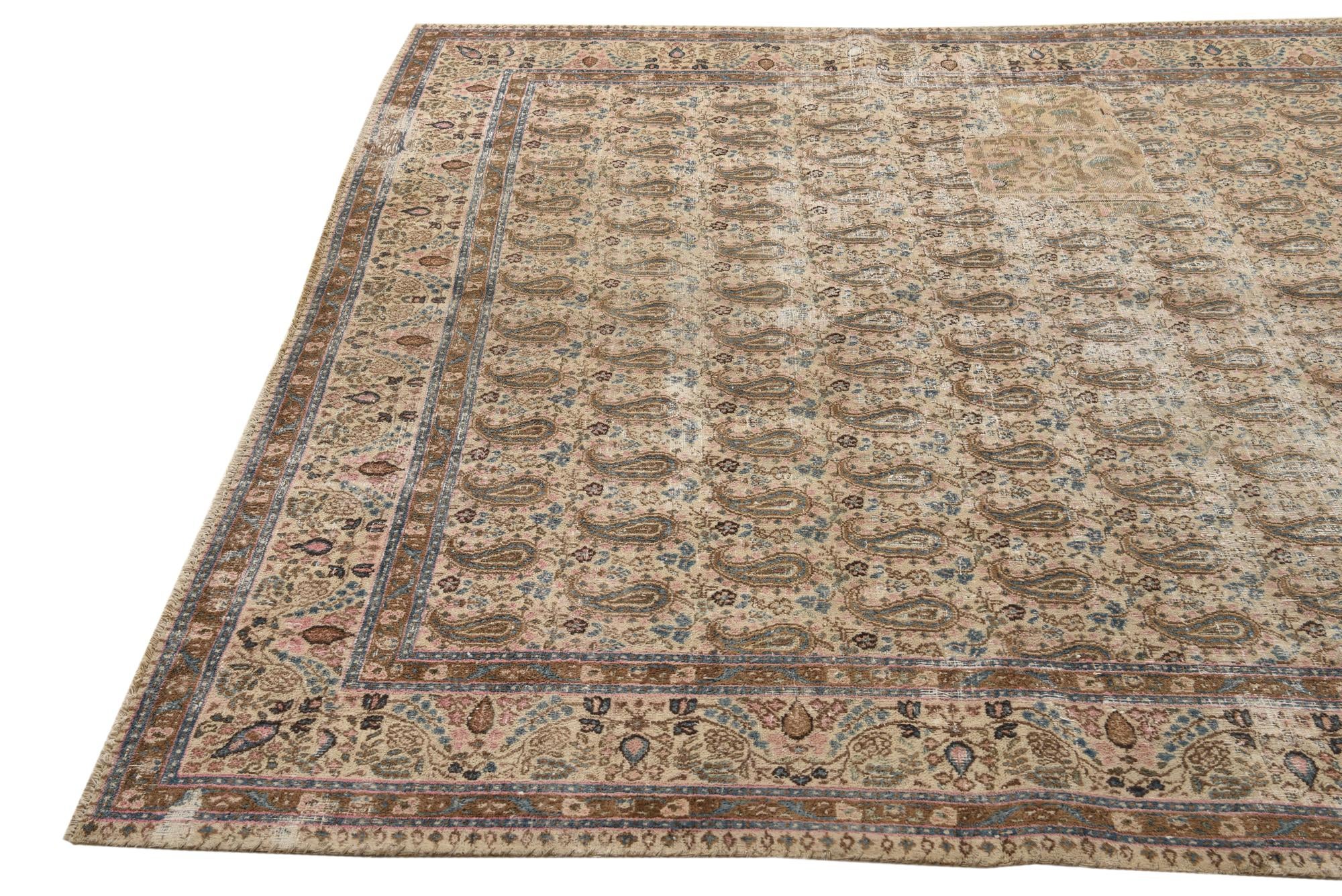 7' x 10' 3 Hand Knotted Ultra Vintage Persian Wool Rug