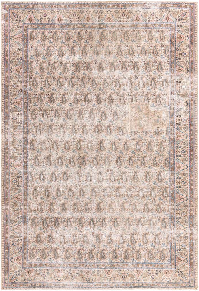 7' x 10' 3 Hand Knotted Ultra Vintage Persian Wool Rug