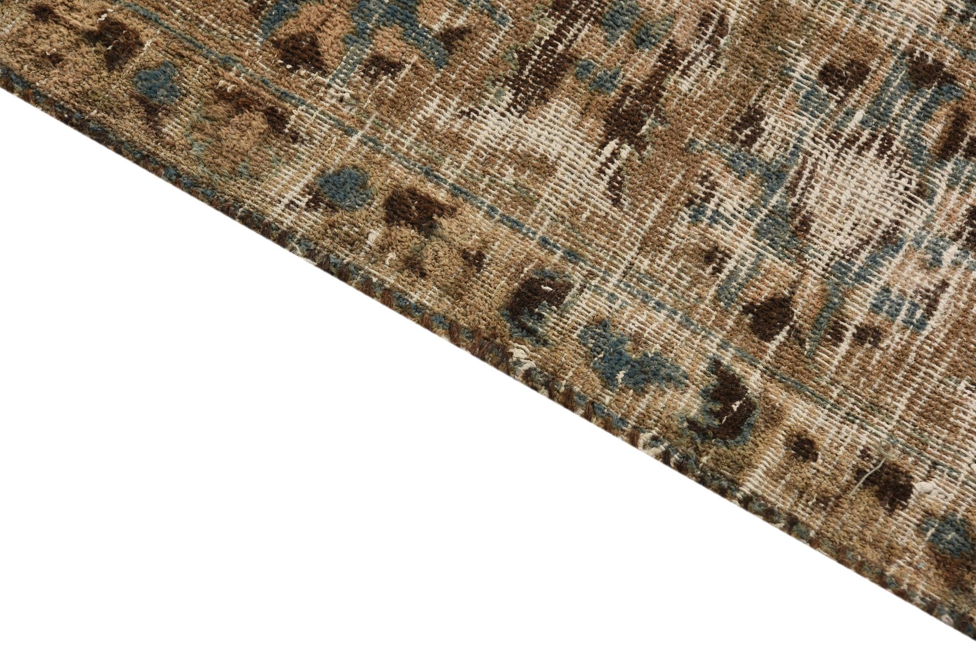 6' 6 x 9' 9 Hand Knotted Ultra Vintage Persian Wool Rug