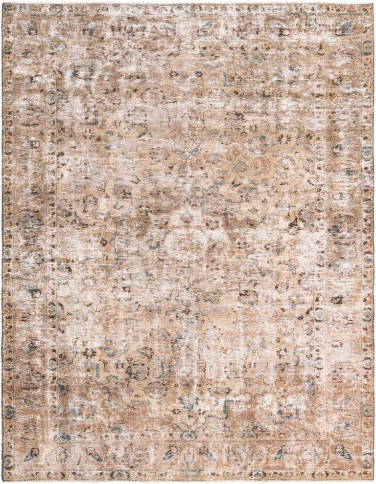 Detail image of 6' 6 x 9' 9 Hand Knotted Ultra Vintage Persian Wool Rug