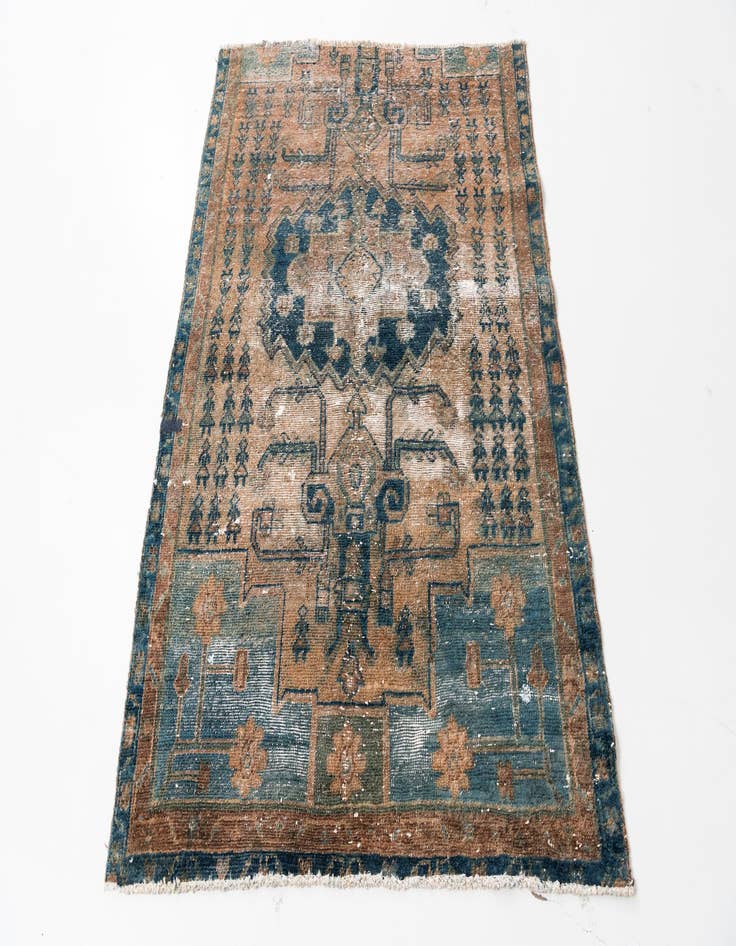 Detail image of 4' 2 x 5' 8  Hand Knotted Ultra Vintage Persian Wool Rug