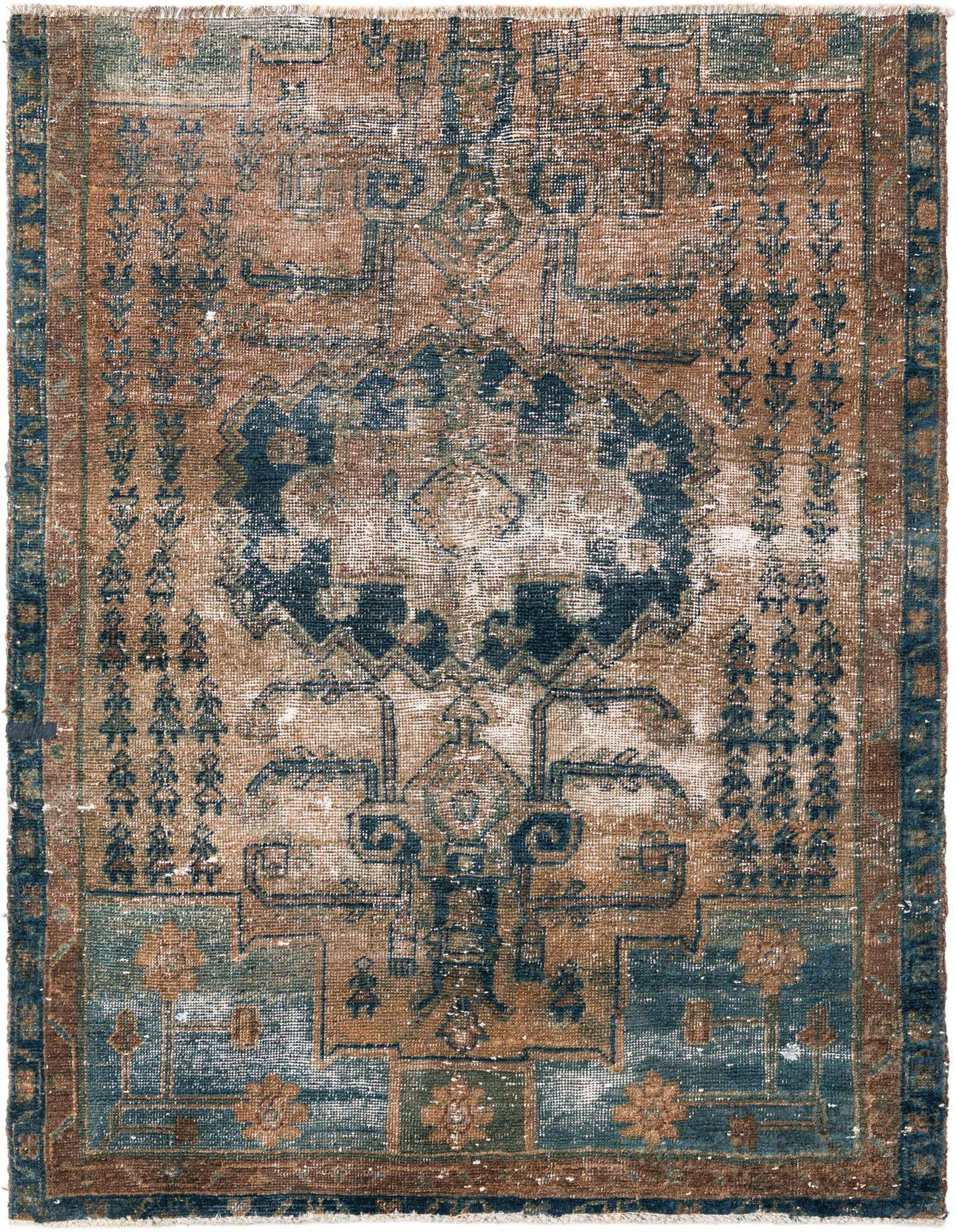 Primary image 4' 2 x 5' 8  Hand Knotted Ultra Vintage Persian Wool Rug