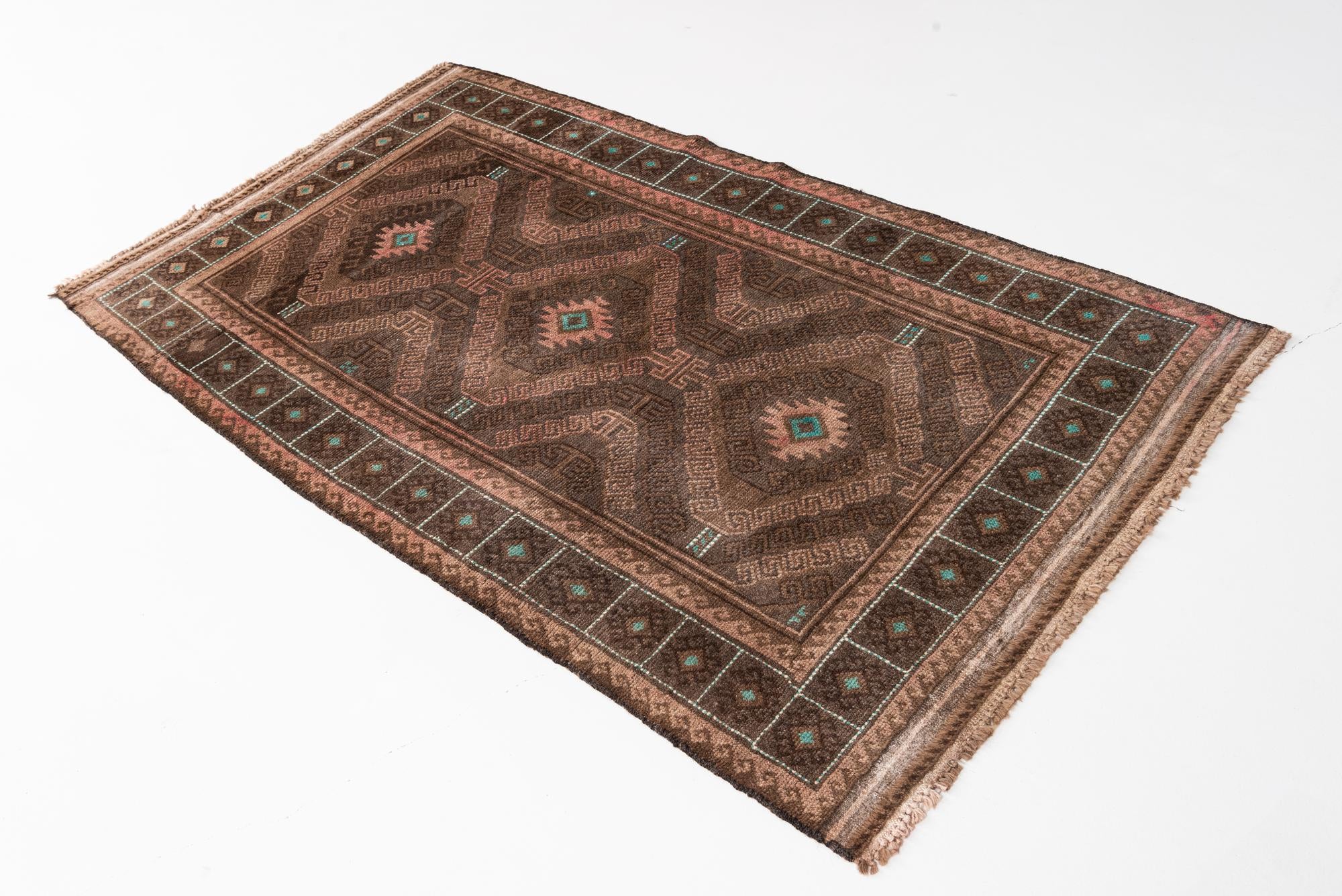 3' 7 x 6' 3 Hand Knotted Ultra Vintage Persian Wool Rug