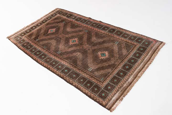 3' 7 x 6' 3 Hand Knotted Ultra Vintage Persian Wool Rug