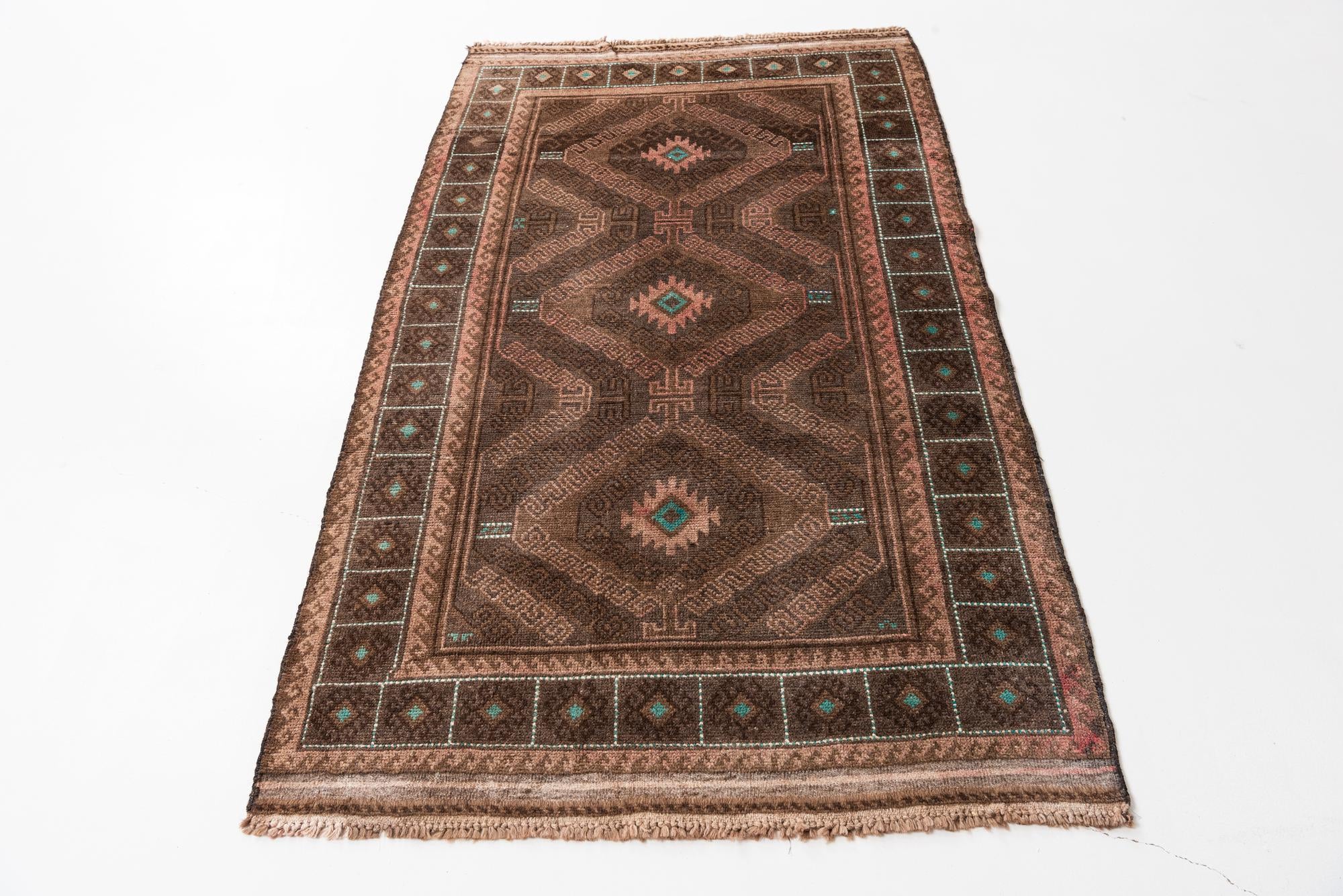 3' 7 x 6' 3 Hand Knotted Ultra Vintage Persian Wool Rug