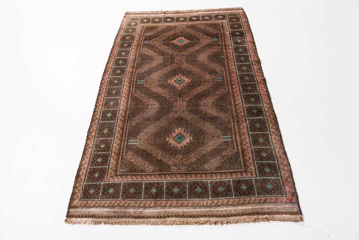 3' 7 x 6' 3 Hand Knotted Ultra Vintage Persian Wool Rug