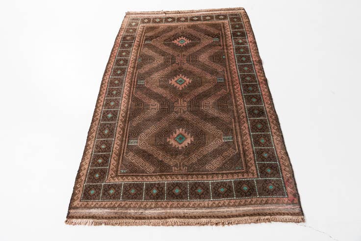 Detail image of 3' 7 x 6' 3 Hand Knotted Ultra Vintage Persian Wool Rug