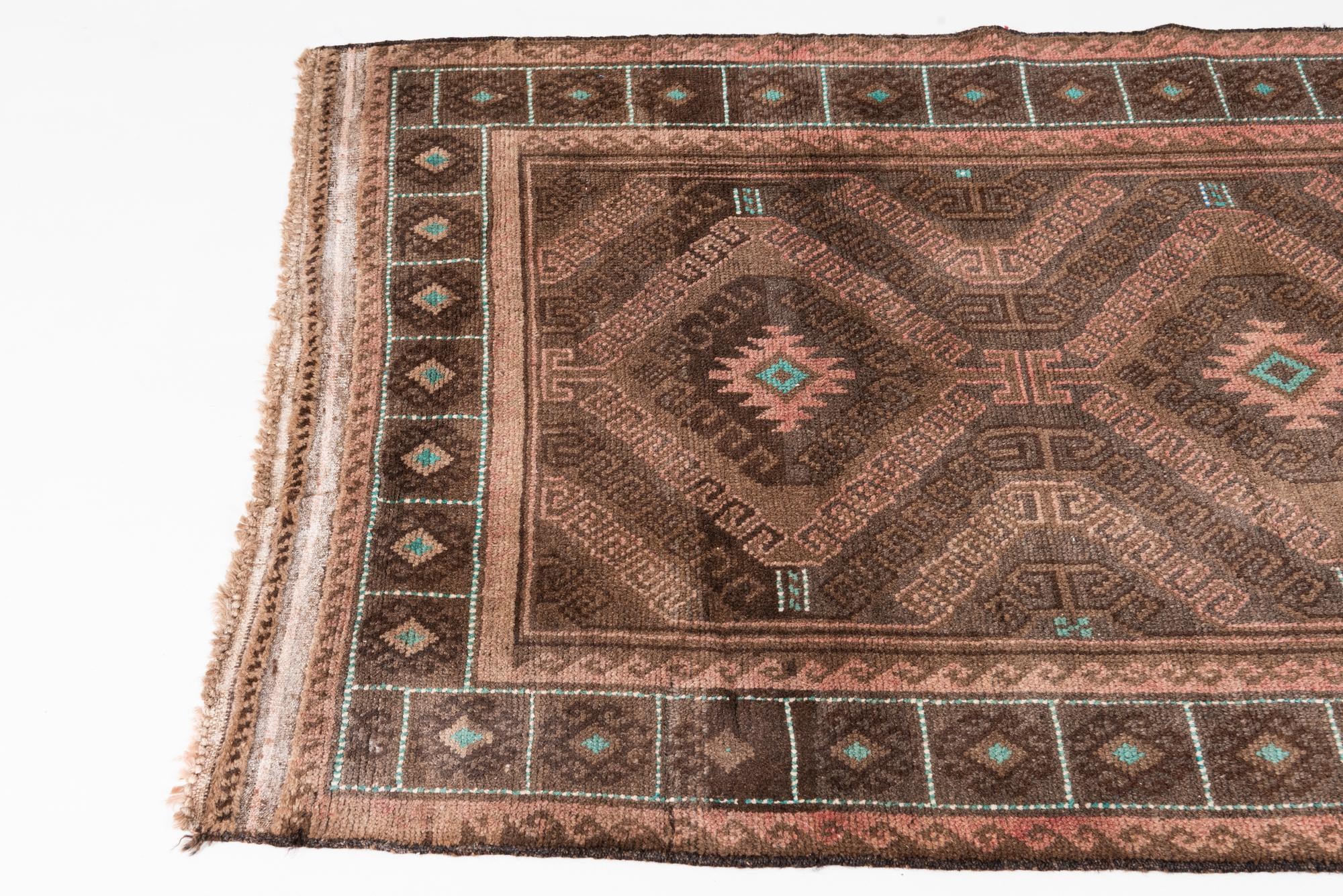 3' 7 x 6' 3 Hand Knotted Ultra Vintage Persian Wool Rug