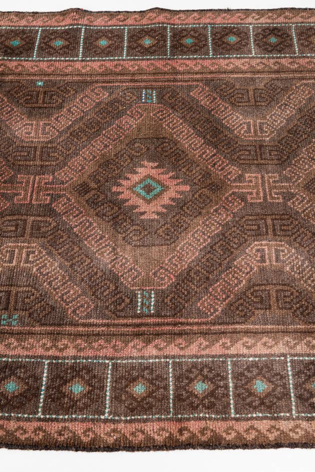 Detail image of 3' 7 x 6' 3 Hand Knotted Ultra Vintage Persian Wool Rug