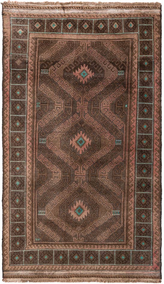 Detail image of 3' 7 x 6' 3 Hand Knotted Ultra Vintage Persian Wool Rug