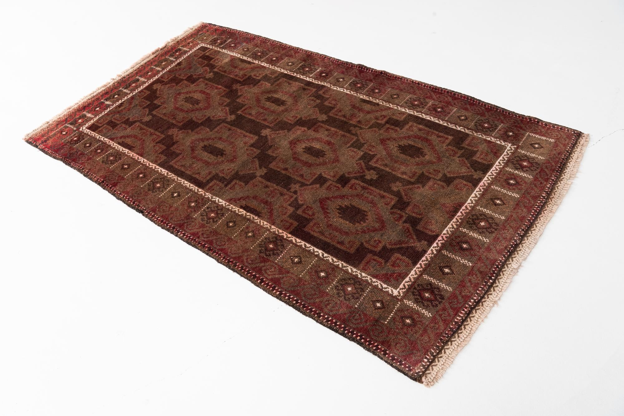 3' 8 x 6' 4 Hand Knotted Ultra Vintage Persian Wool Rug