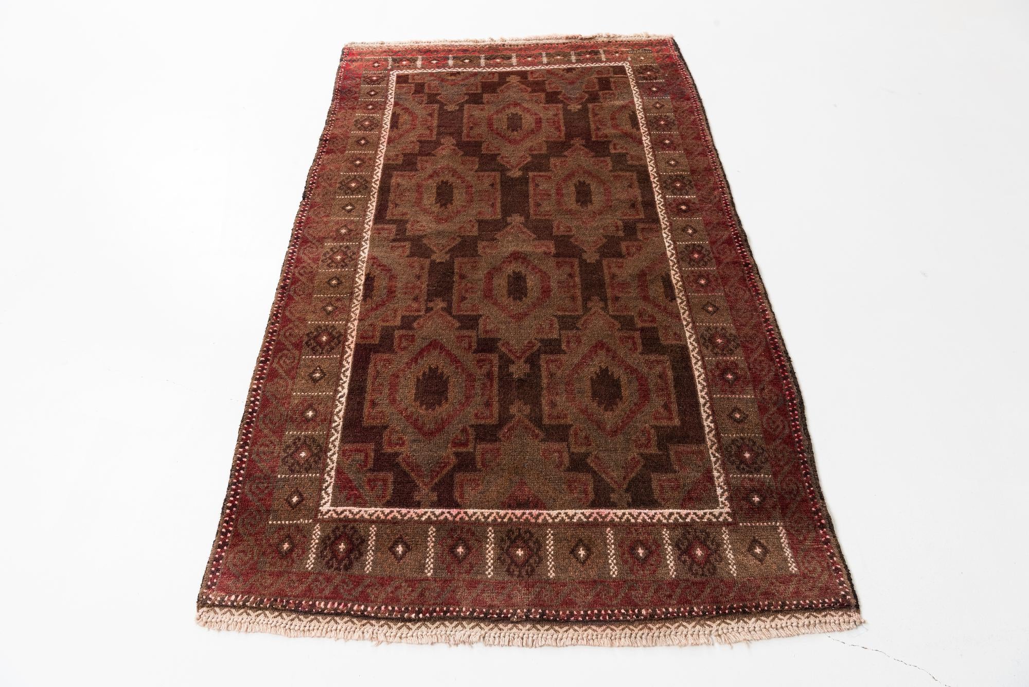 3' 8 x 6' 4 Hand Knotted Ultra Vintage Persian Wool Rug