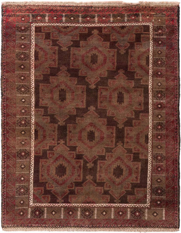 Detail image of 3' 8 x 6' 4 Hand Knotted Ultra Vintage Persian Wool Rug