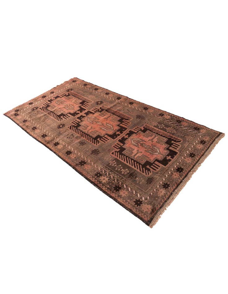 Detail image of 3' 7 x 6' 9  Hand Knotted Ultra Vintage Persian Wool Rug