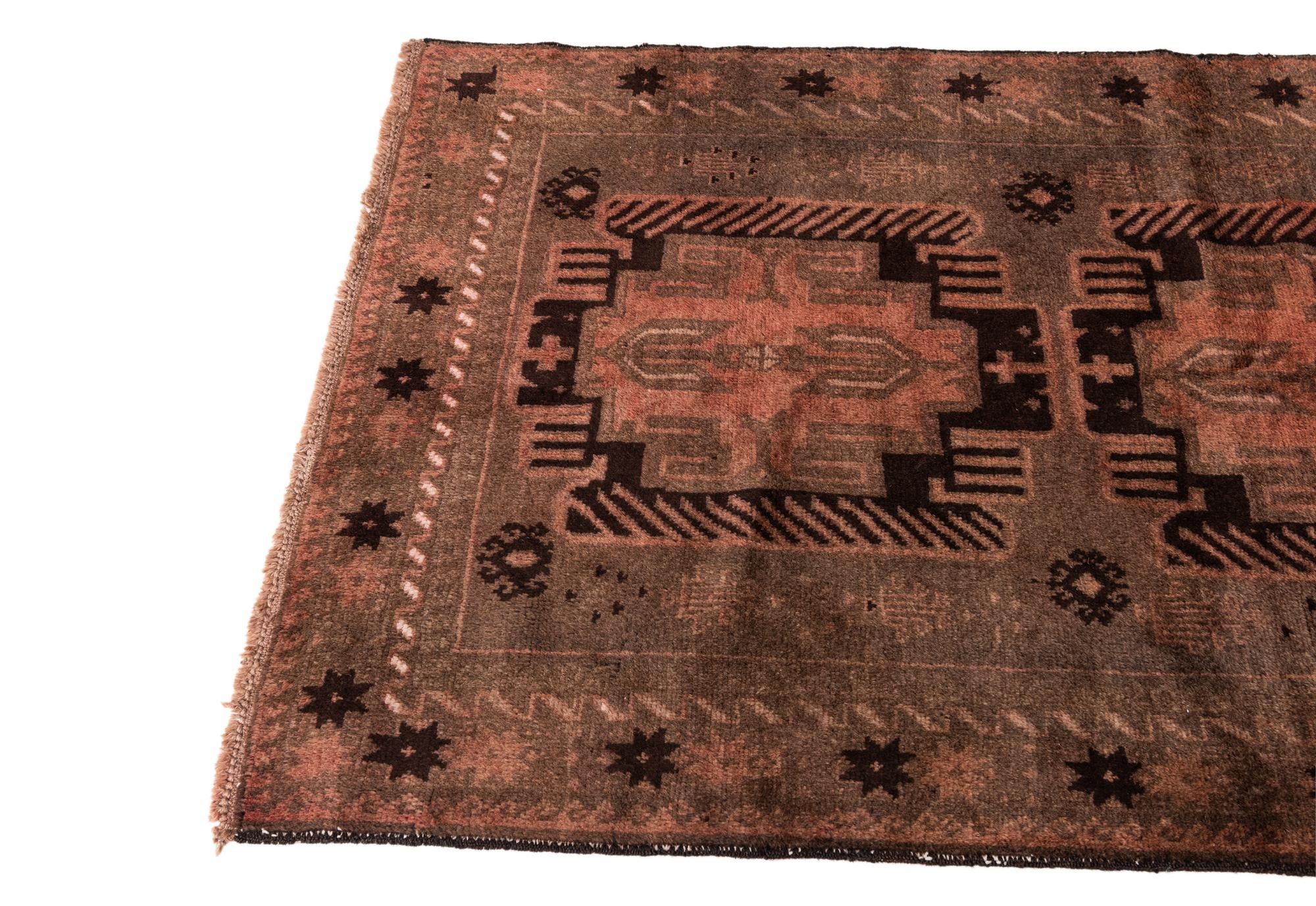 3' 7 x 6' 9 Hand Knotted Ultra Vintage Persian Wool Rug