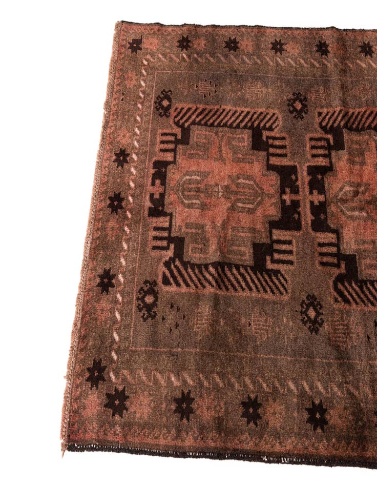 Detail image of 3' 7 x 6' 9  Hand Knotted Ultra Vintage Persian Wool Rug