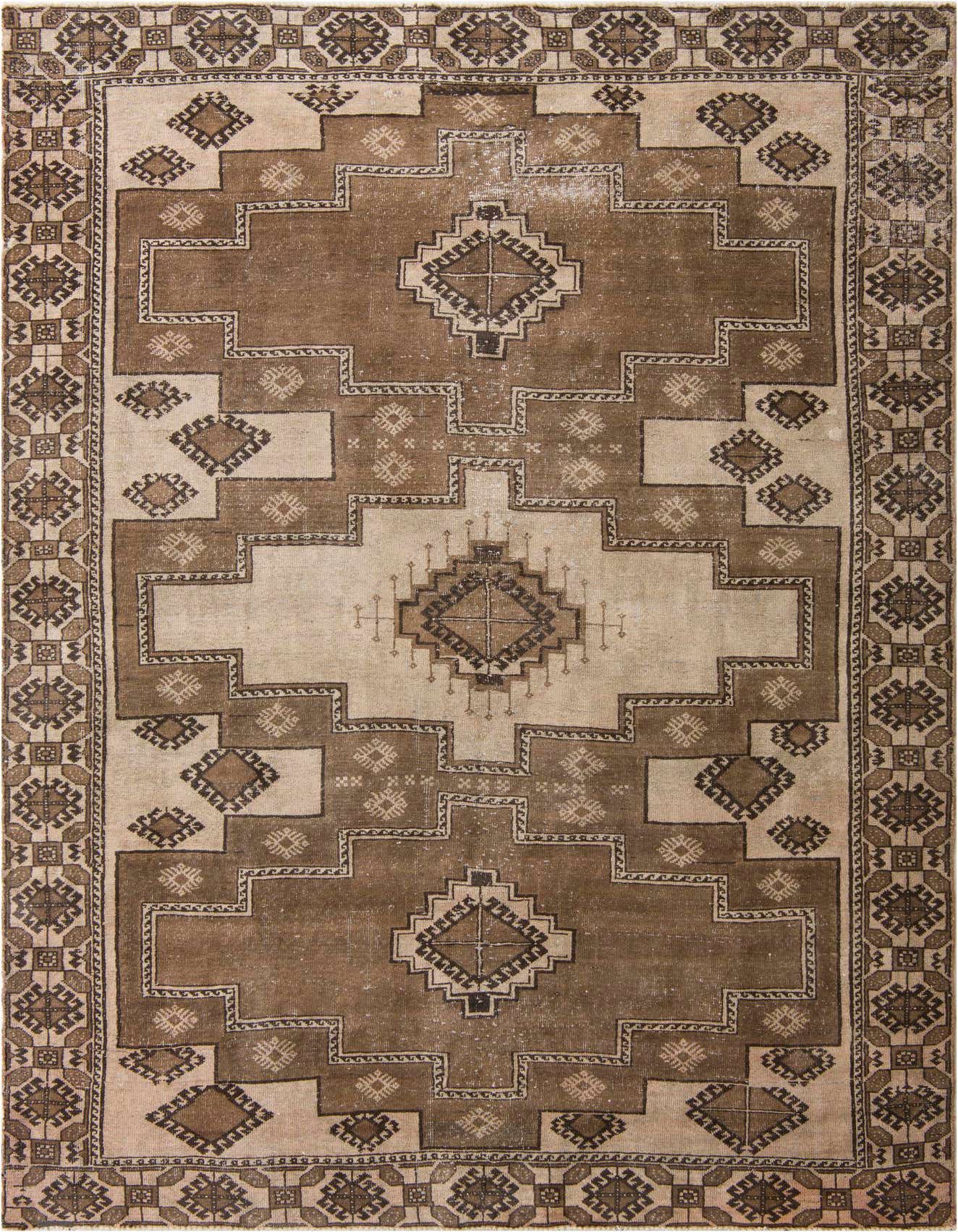 Primary image  7' 1 x 10' 6  Hand Knotted Ultra Vintage Persian Wool Rug