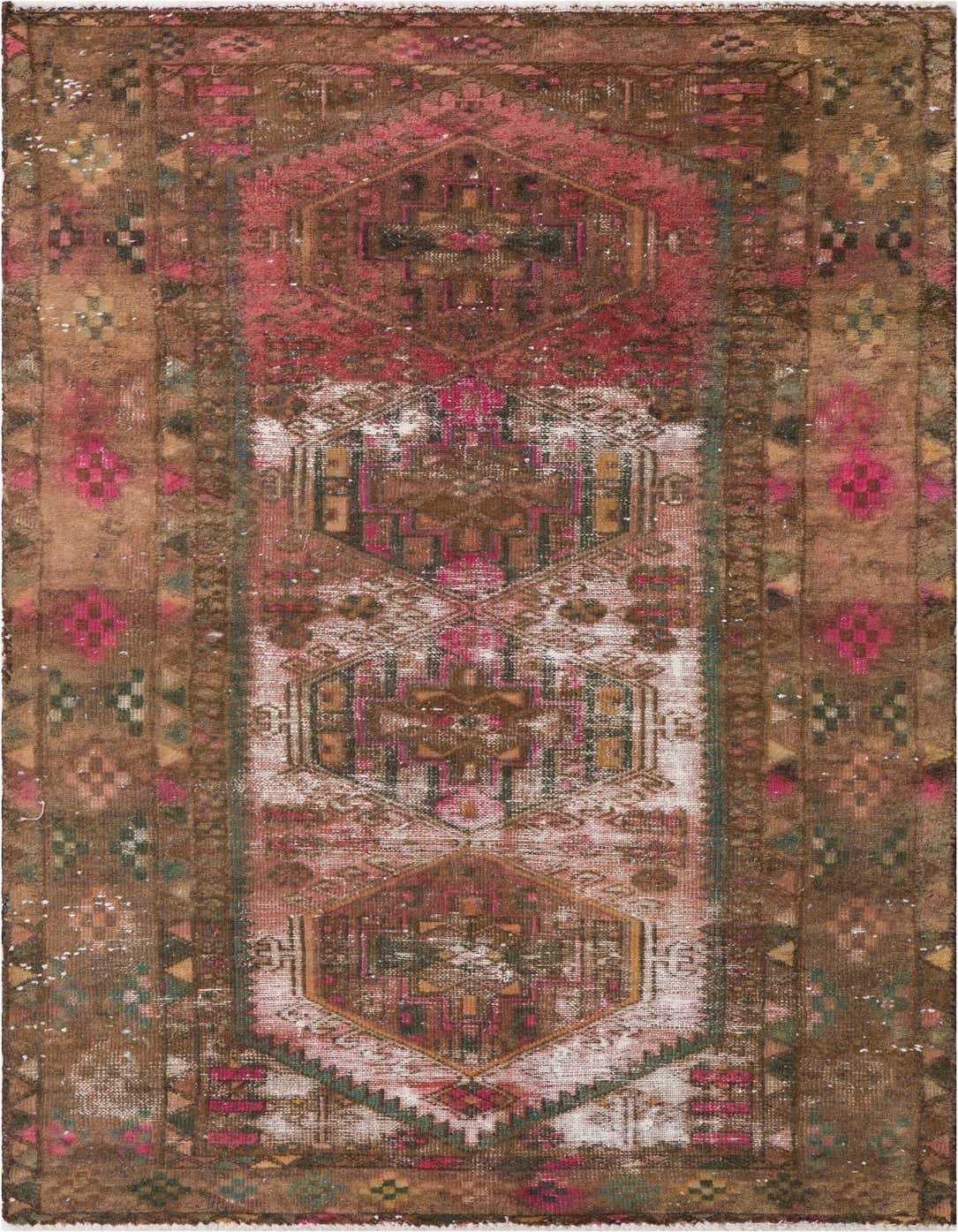 Primary image 3' 6 x 6' 4  Hand Knotted Ultra Vintage Persian Wool Rug