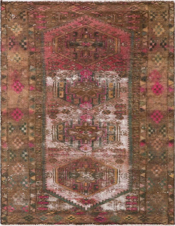 Detail image of 3' 6 x 6' 4 Hand Knotted Ultra Vintage Persian Wool Rug