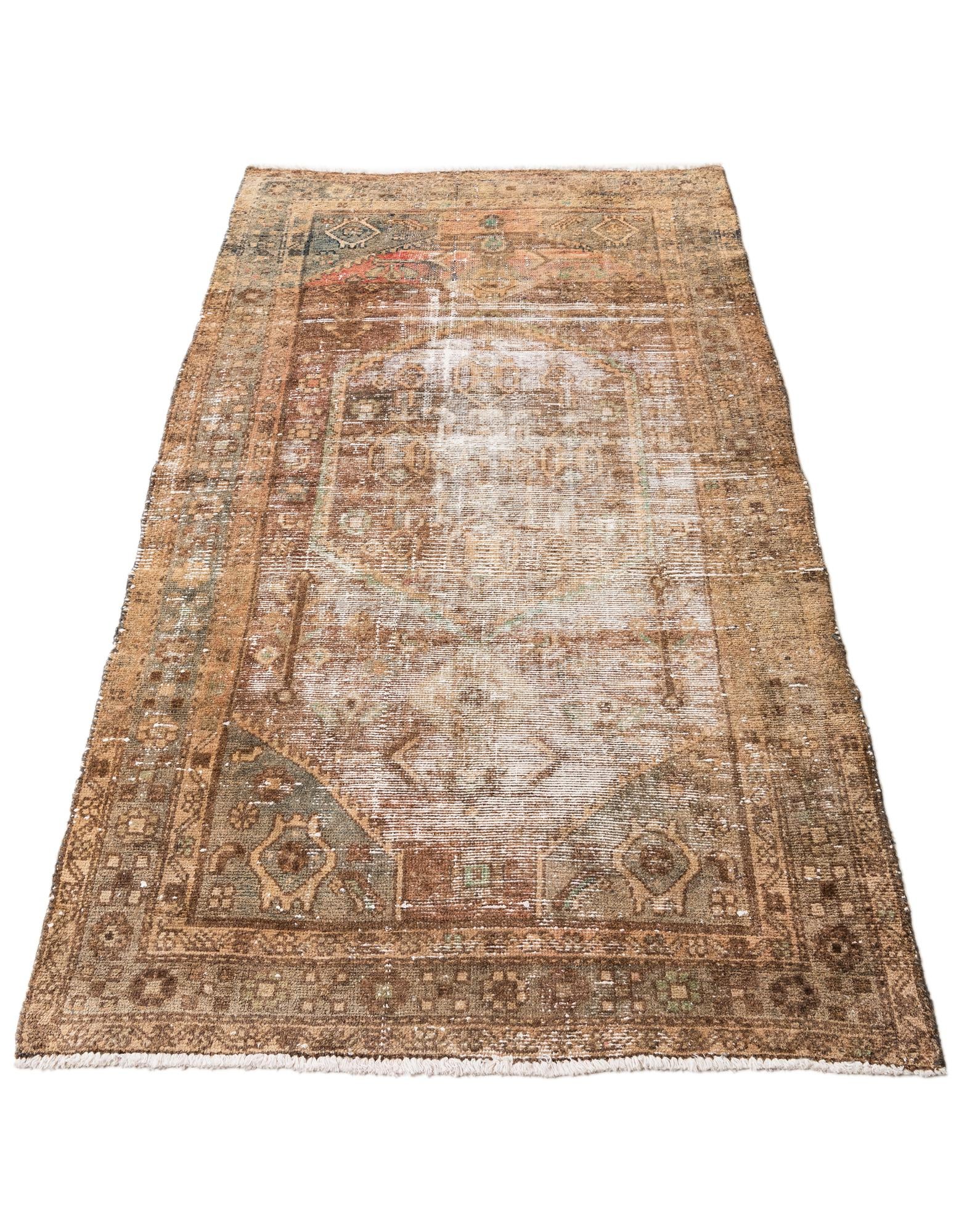 3' 6 x 6' 3 Hand Knotted Ultra Vintage Persian Wool Rug