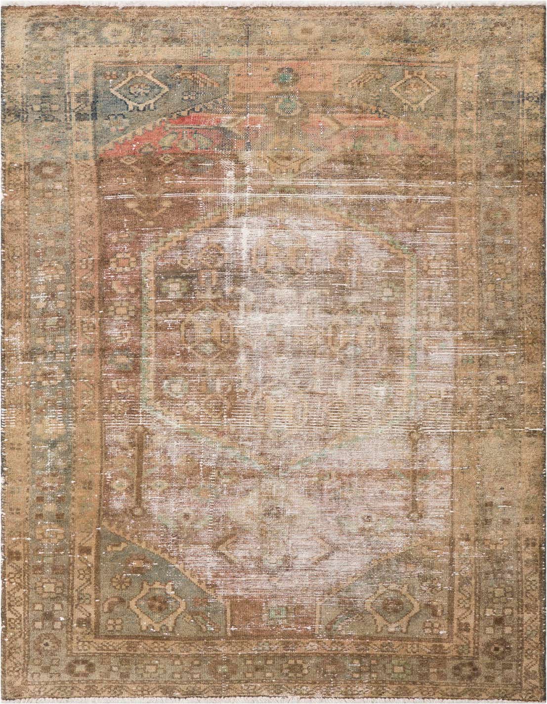 Primary image 3' 6 x 6' 3  Hand Knotted Ultra Vintage Persian Wool Rug