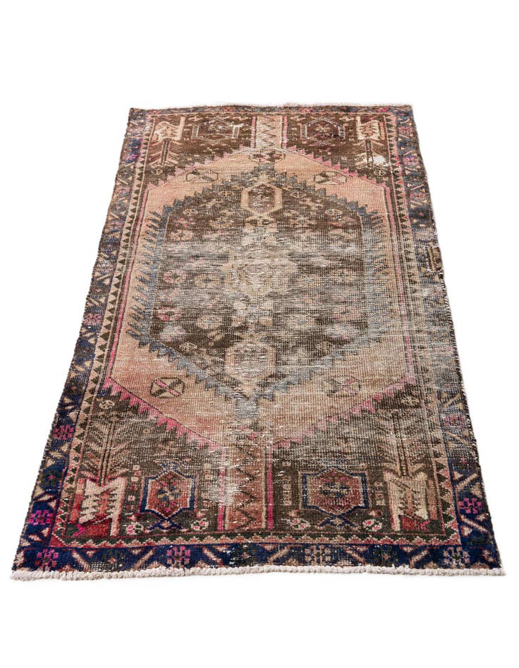 Detail image of 3' 2 x 5' 10  Hand Knotted Ultra Vintage Persian Wool Rug