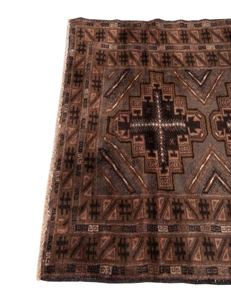 Detail image of 3' 6 x 6' 3  Hand Knotted Ultra Vintage Persian Wool Rug