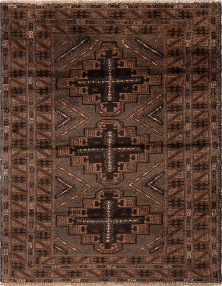 Detail image of 3' 6 x 6' 3 Hand Knotted Ultra Vintage Persian Wool Rug