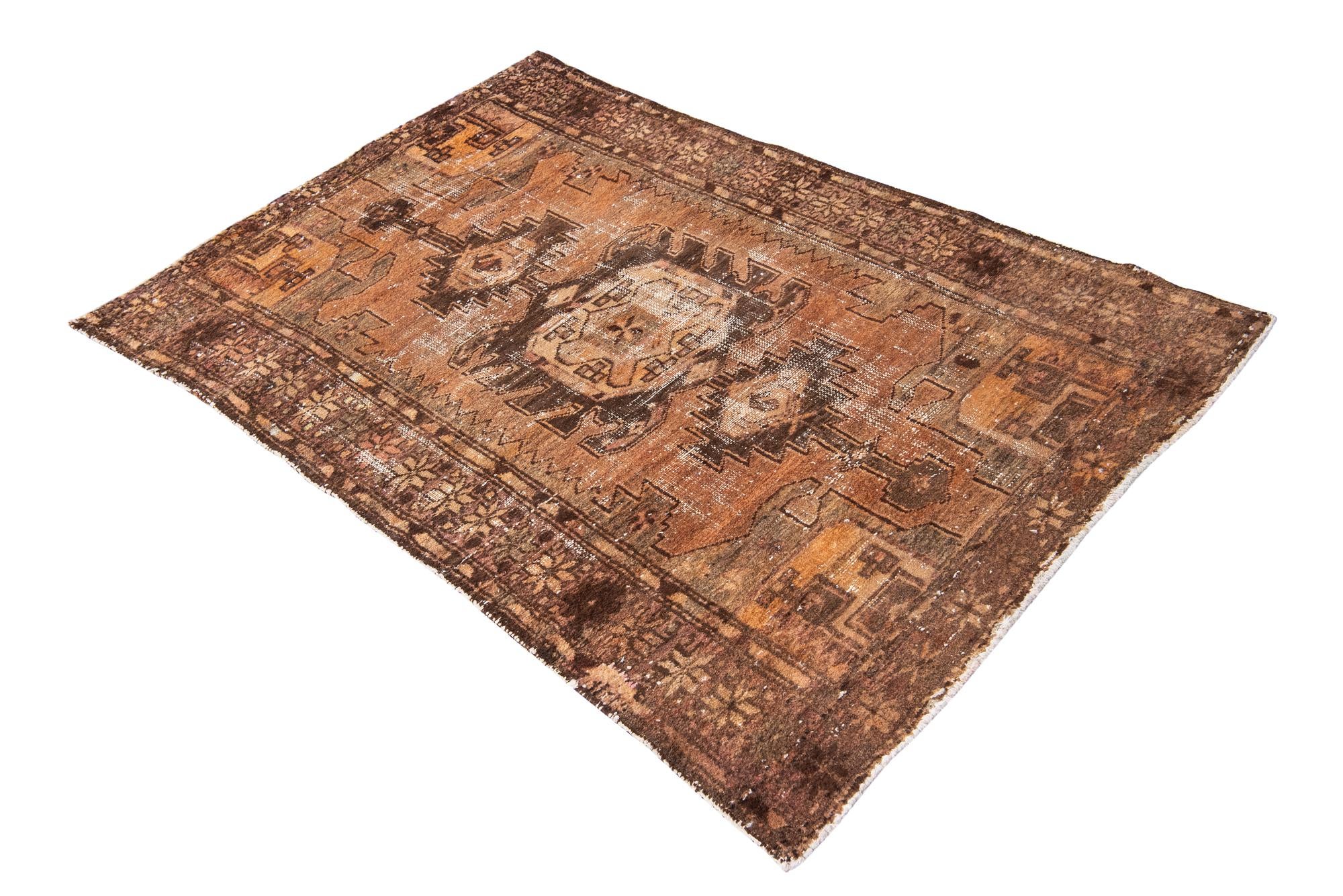3' 4 x 5' Hand Knotted Ultra Vintage Persian Wool Rug