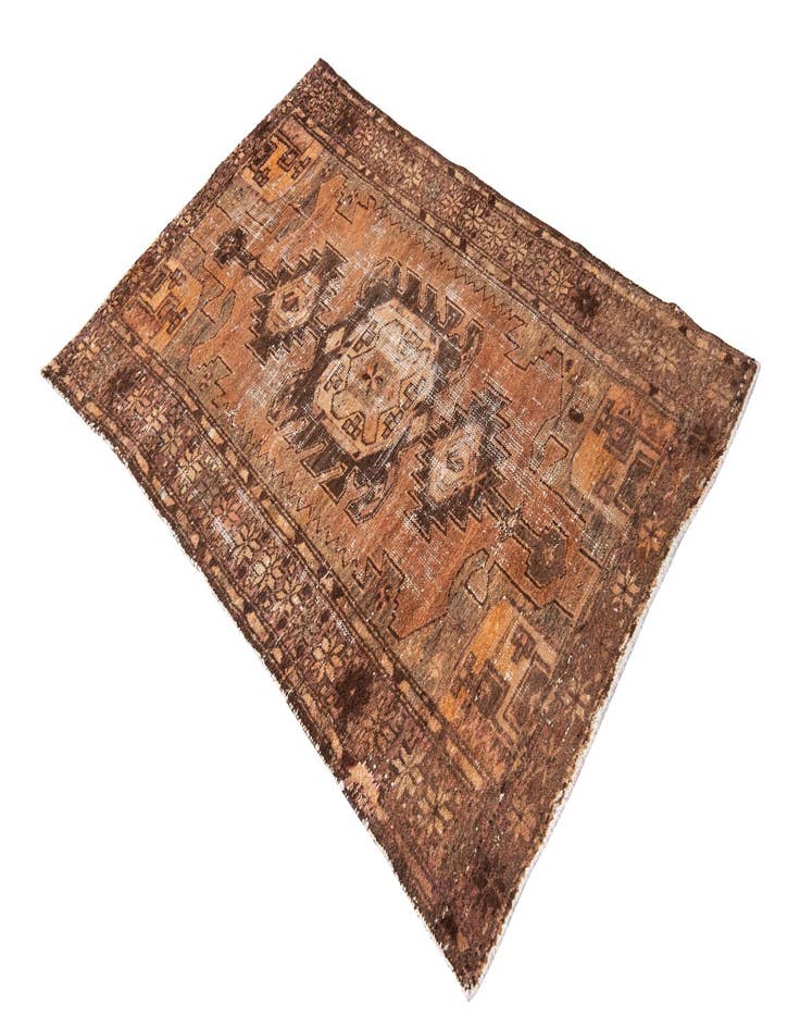 Detail image of 3' 4 x 5'  Hand Knotted Ultra Vintage Persian Wool Rug