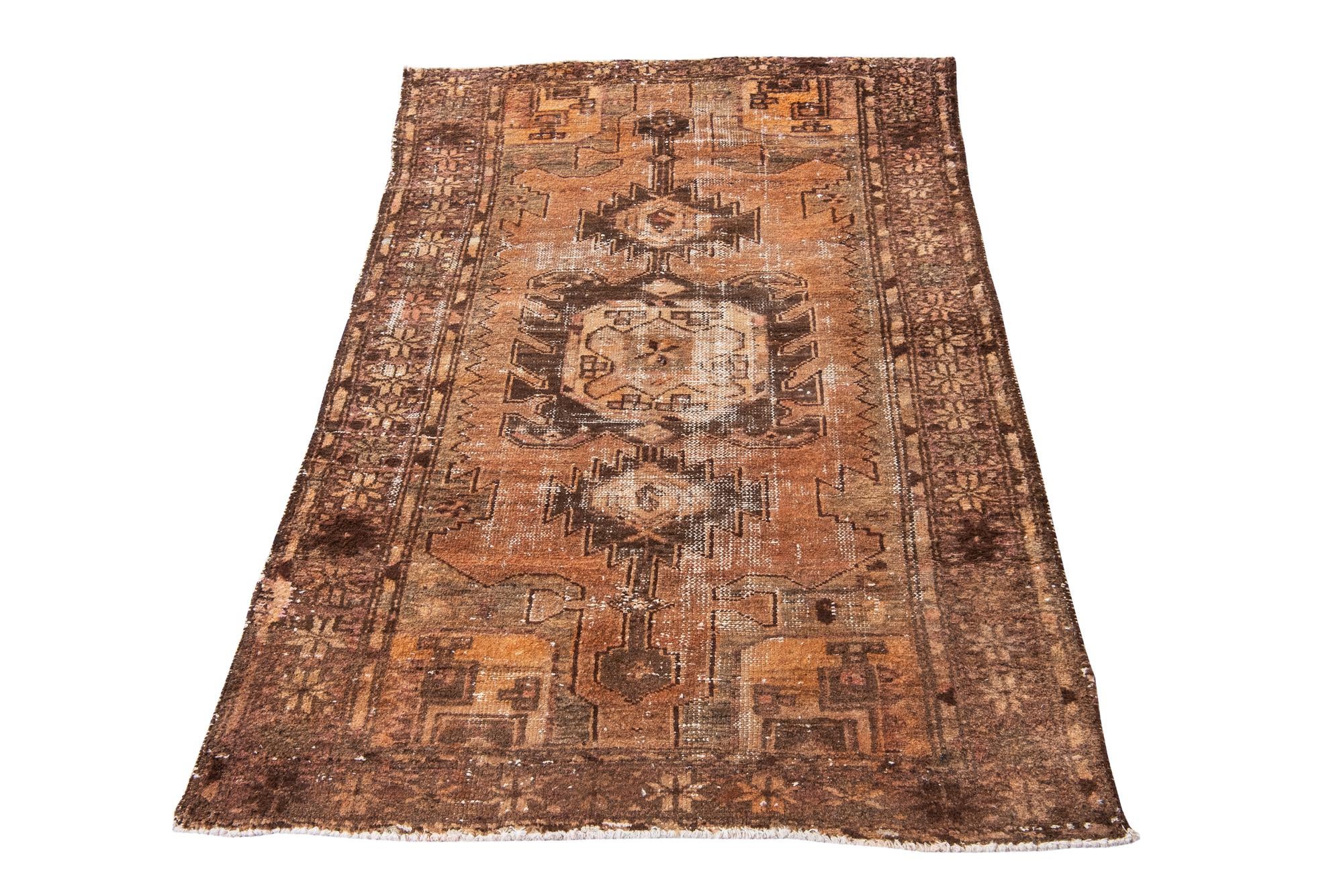 3' 4 x 5' Hand Knotted Ultra Vintage Persian Wool Rug