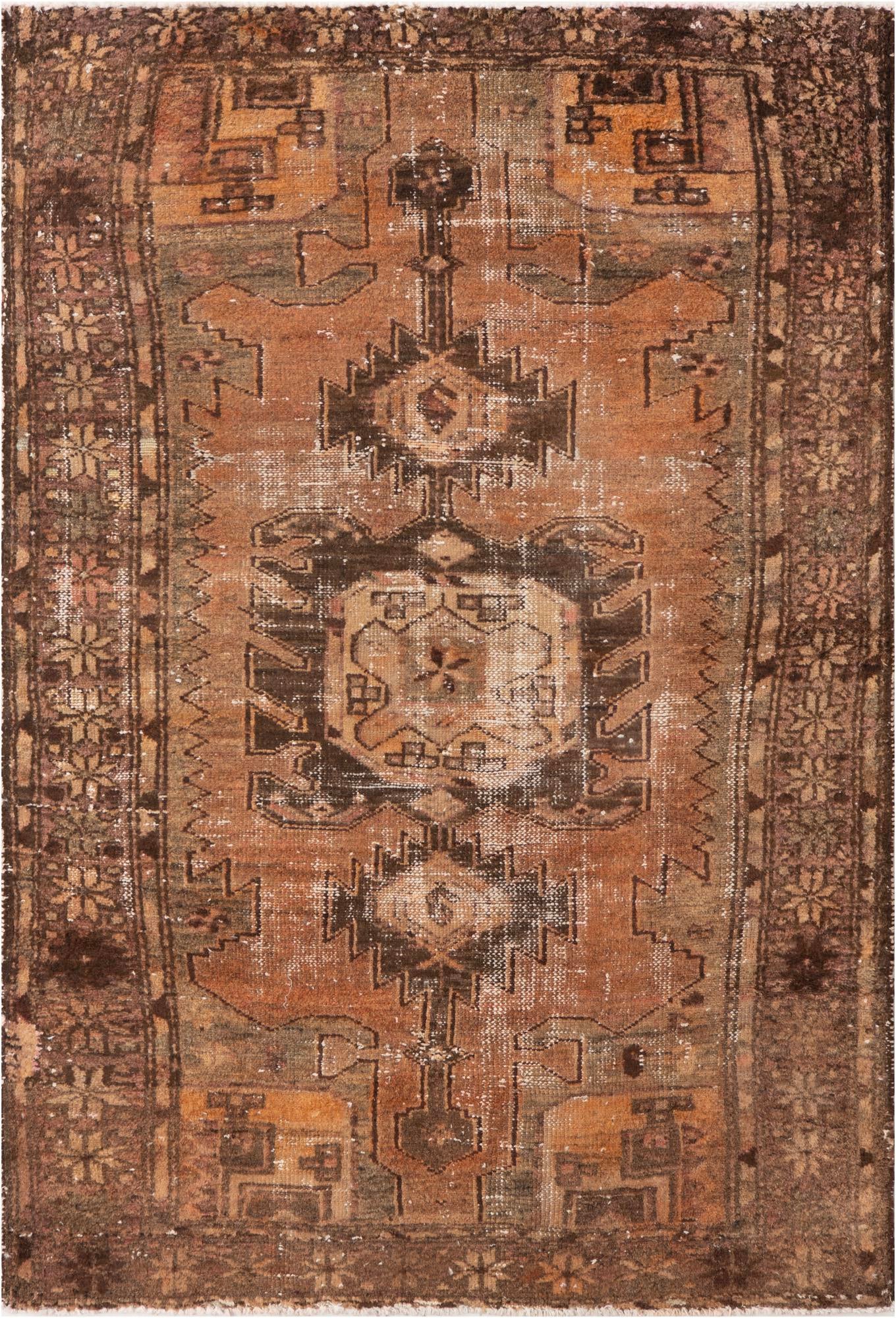3' 4 x 5' Hand Knotted Ultra Vintage Persian Wool Rug