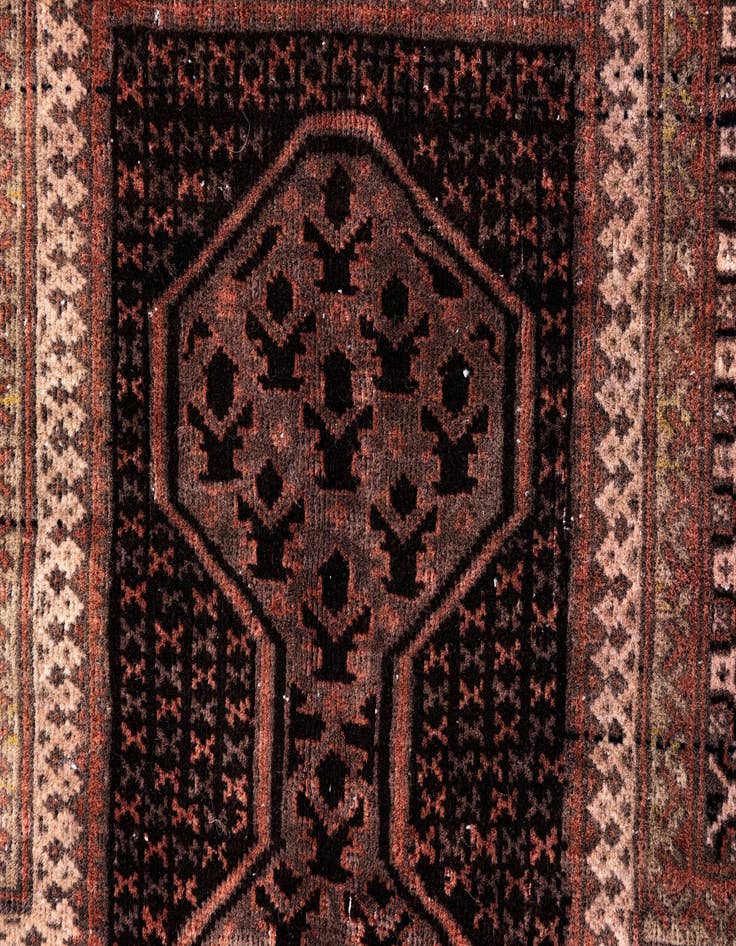 Detail image of 3' 2 x 4' 10  Hand Knotted Ultra Vintage Persian Wool Rug