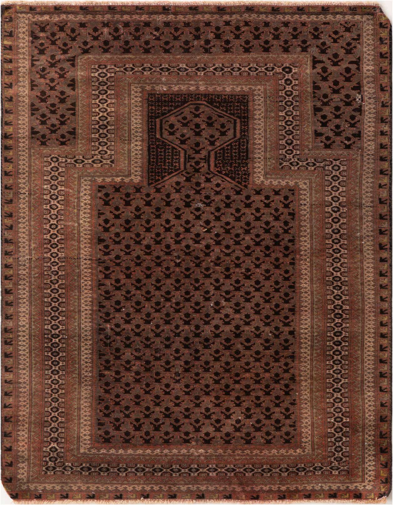Primary image 3' 2 x 4' 10  Hand Knotted Ultra Vintage Persian Wool Rug
