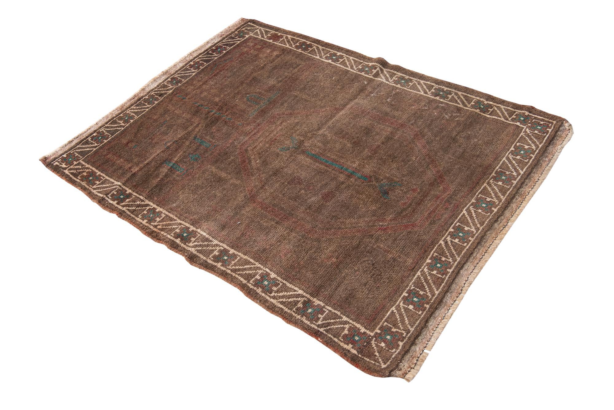 3' 5 x 4' 6 Hand Knotted Ultra Vintage Persian Wool Rug