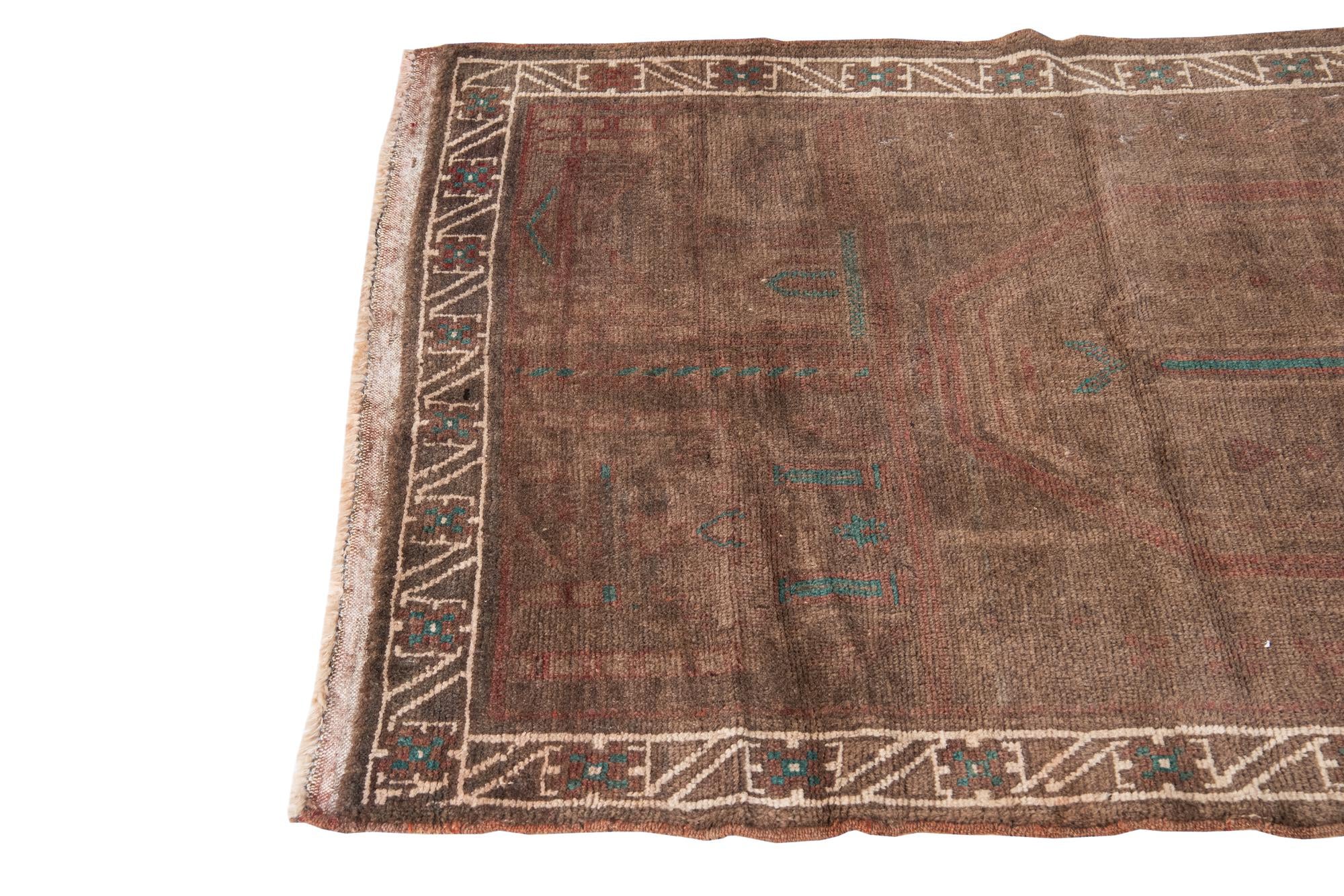 3' 5 x 4' 6 Hand Knotted Ultra Vintage Persian Wool Rug