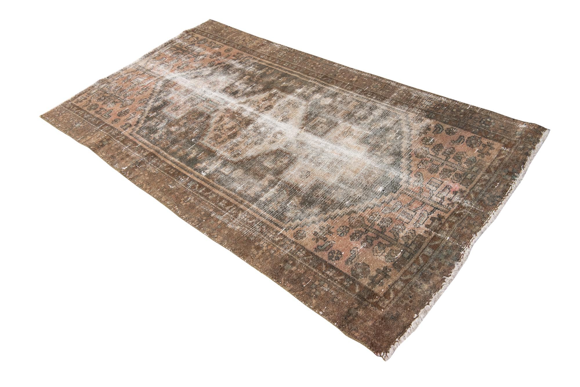 3' 5 x 6' 1 Hand Knotted Ultra Vintage Persian Wool Rug