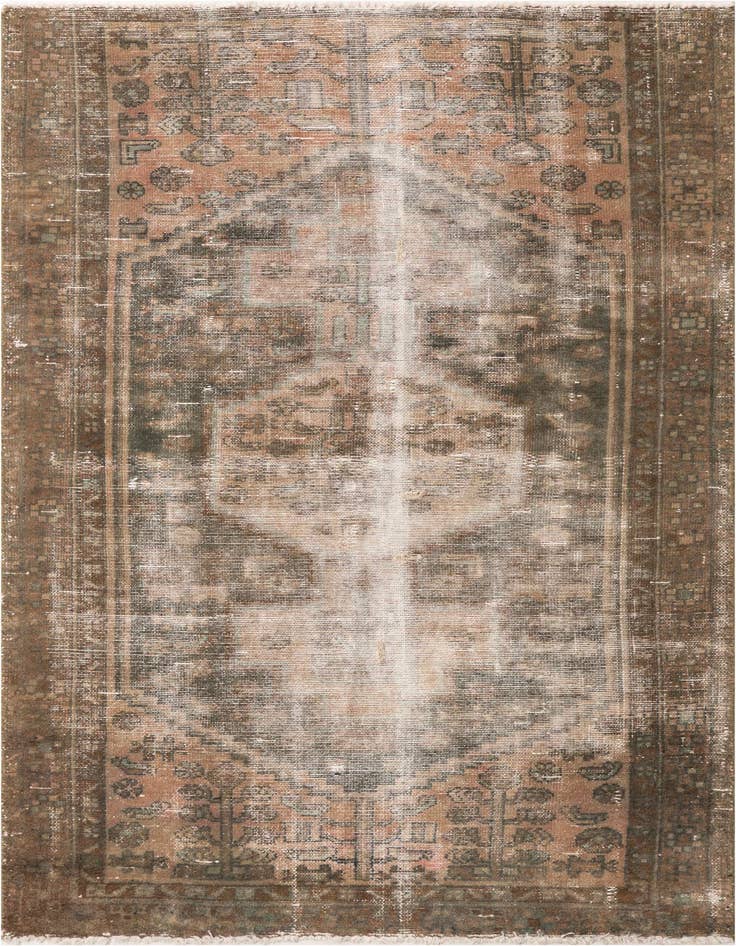 Detail image of 3' 5 x 6' 1 Hand Knotted Ultra Vintage Persian Wool Rug