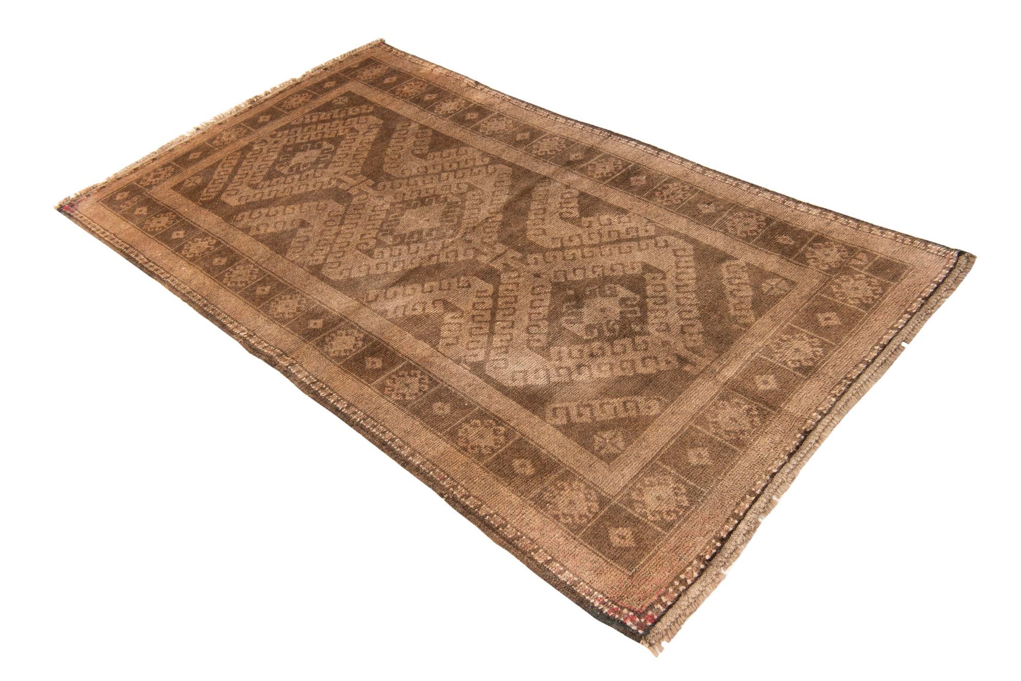 3' 5 x 6' 3 Hand Knotted Ultra Vintage Persian Wool Rug