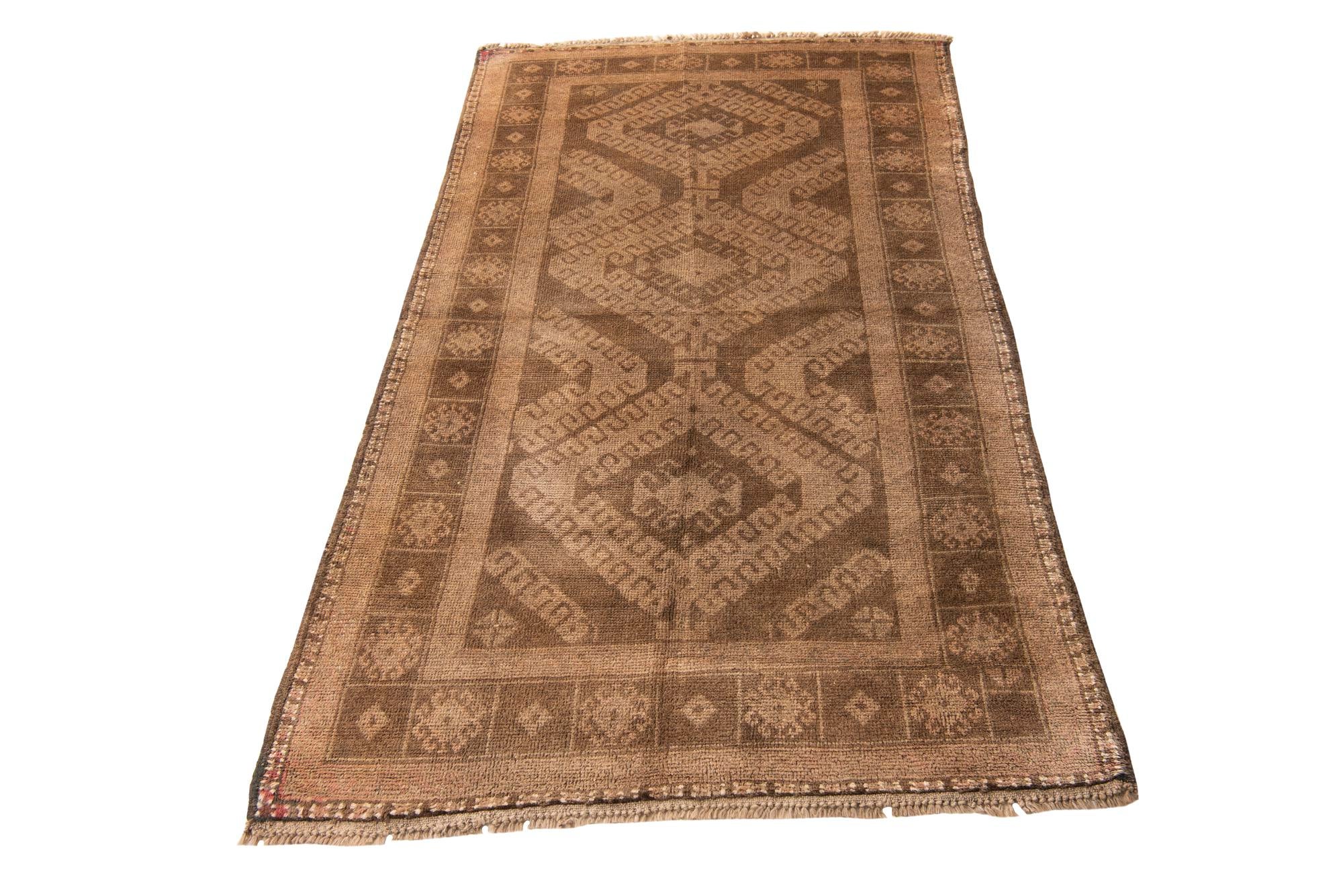 3' 5 x 6' 3 Hand Knotted Ultra Vintage Persian Wool Rug