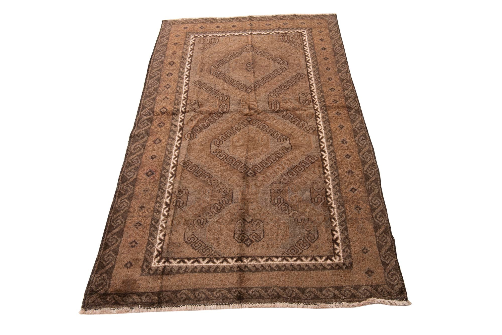 3' 8 x 6' 4 Hand Knotted Ultra Vintage Persian Wool Rug