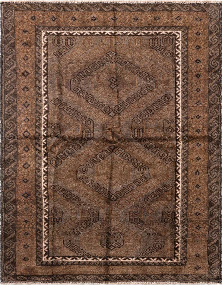 Detail image of 3' 8 x 6' 4 Hand Knotted Ultra Vintage Persian Wool Rug