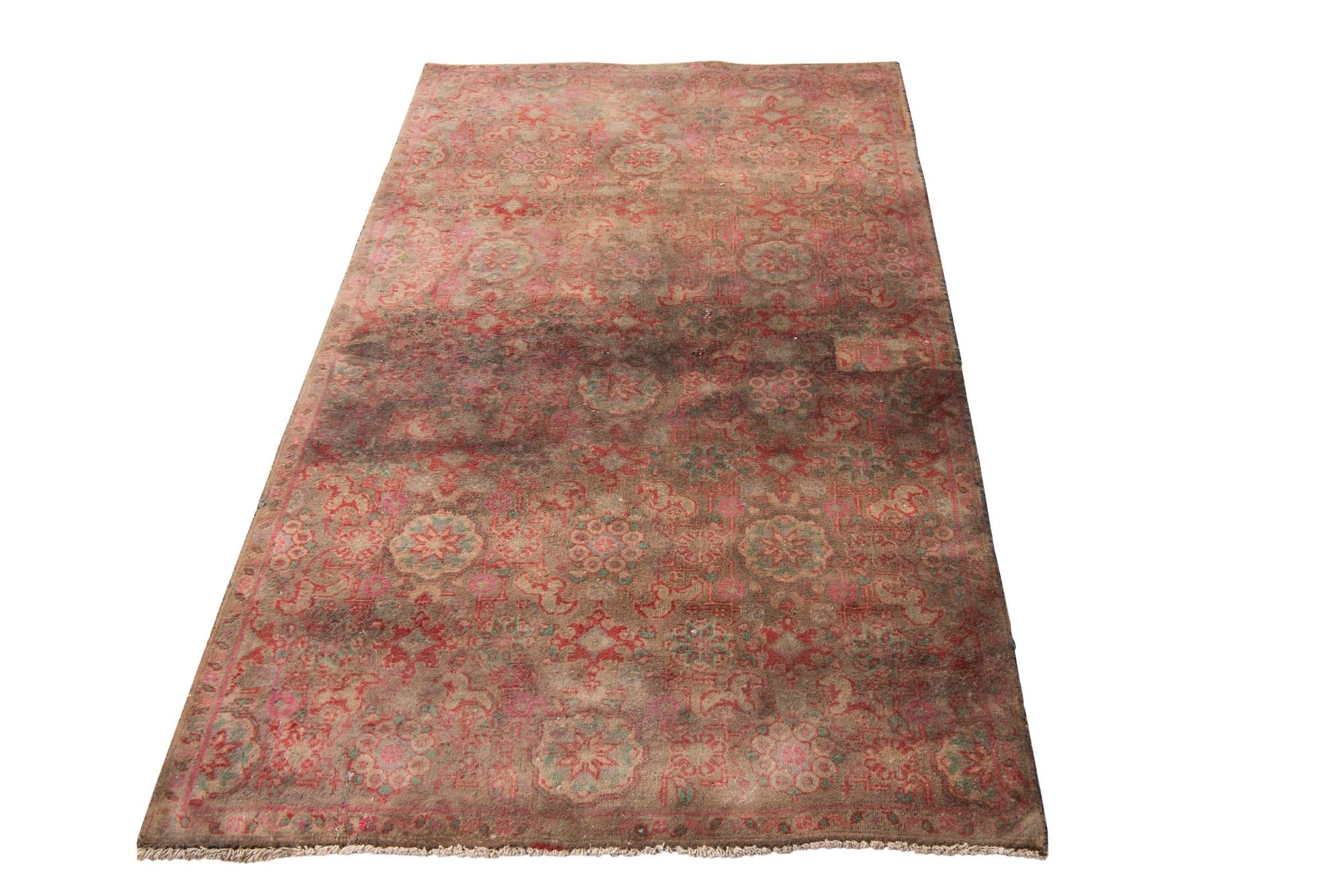 3' 5 x 5' 8 Hand Knotted Ultra Vintage Persian Wool Rug