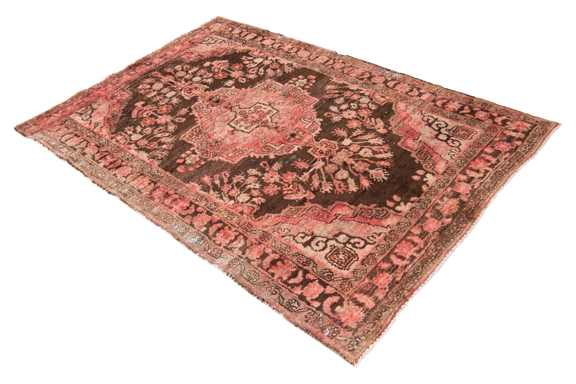 4' 6 x 6' 8 Hand Knotted Ultra Vintage Persian Wool Rug