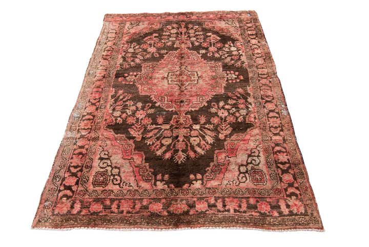 4' 6 x 6' 8 Hand Knotted Ultra Vintage Persian Wool Rug