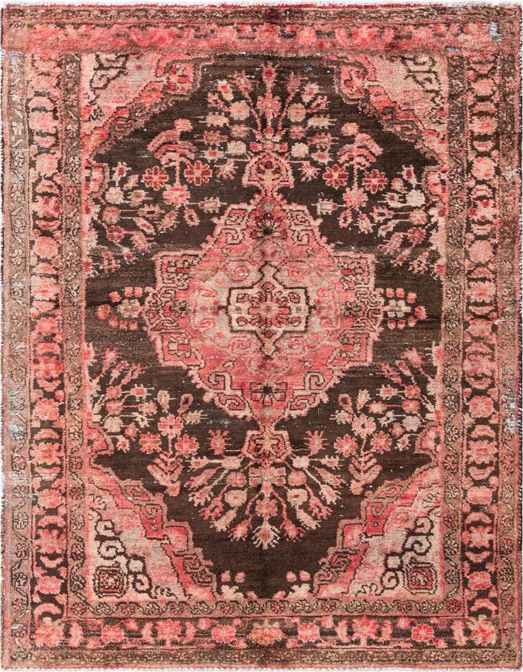 Detail image of 4' 6 x 6' 8 Hand Knotted Ultra Vintage Persian Wool Rug